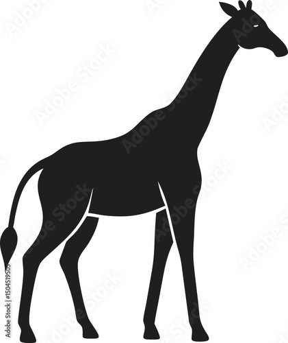 Black giraffe silhouette wild animal safari tall long neck mammal