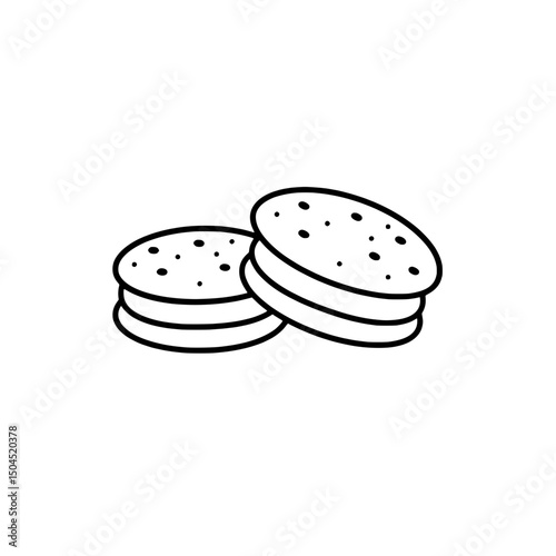 Woopie pie icon representing concepts of delicious desserts and sweet treats