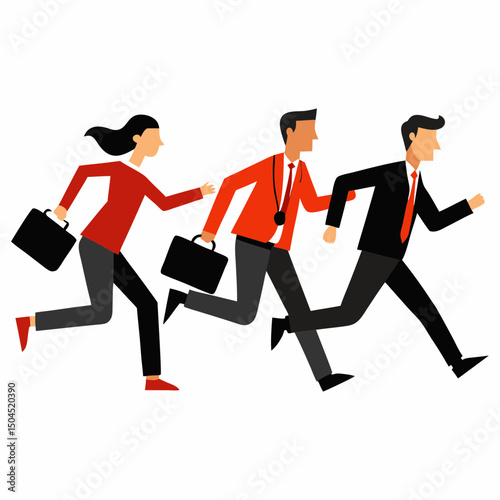 businessman running with briefcase