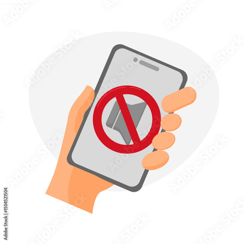  no cell phones allowed. can be used for notice boards, places of worship, and times when cell phones are prohibited. concept of prohibition or warning.