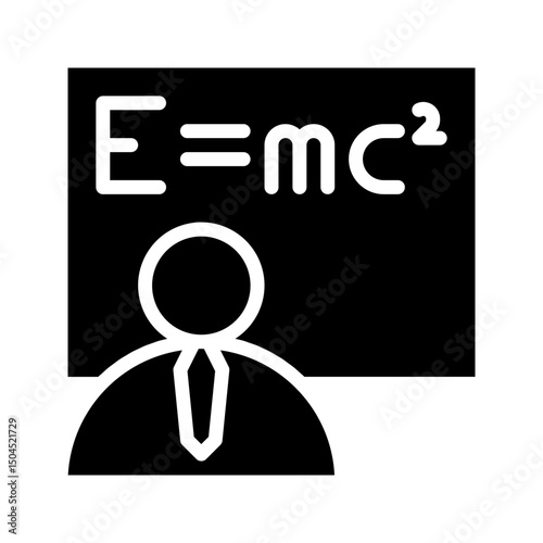 Teacher with board icon. Great for education or classroom designs.
