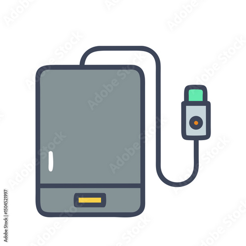 External Drive Icon Representing Portable Storage and Data Backup