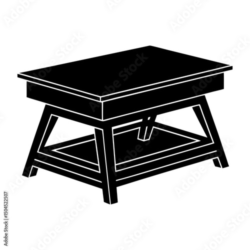 Lift-Top Coffee Table silhouette vector