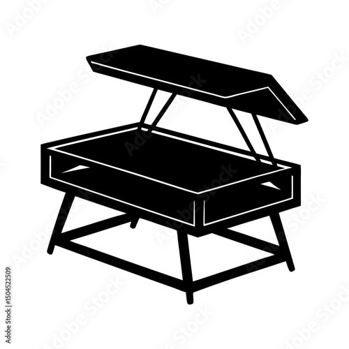 Lift-Top Coffee Table silhouette vector
