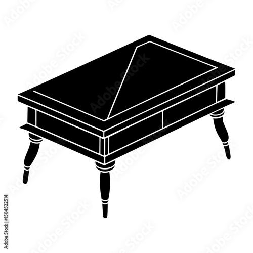 Lift-Top Coffee Table silhouette vector