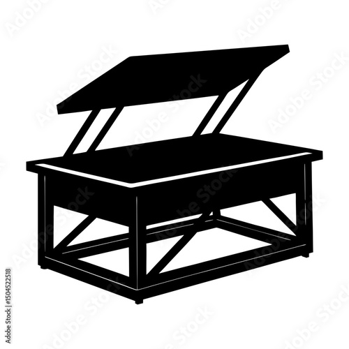 Lift-Top Coffee Table silhouette vector