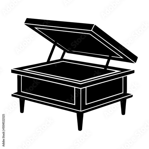 Lift-Top Coffee Table silhouette vector