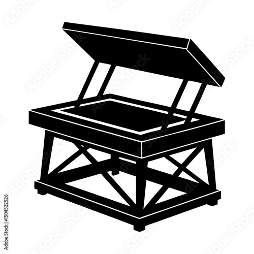 Lift-Top Coffee Table silhouette vector