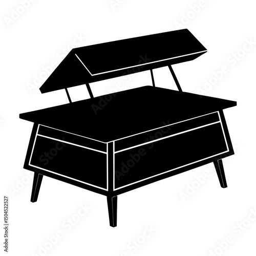 Lift-Top Coffee Table silhouette vector