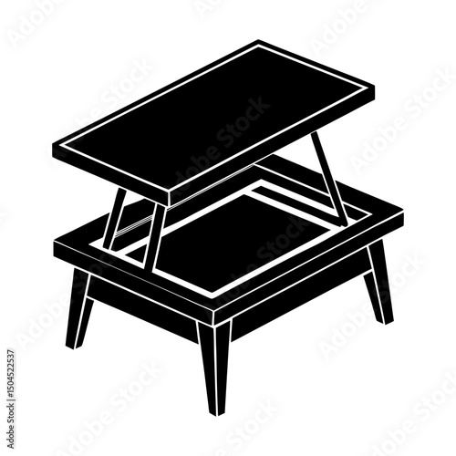 Lift-Top Coffee Table silhouette vector