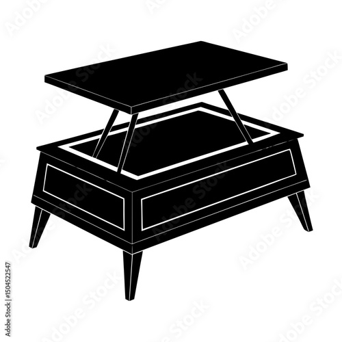 Lift-Top Coffee Table silhouette vector