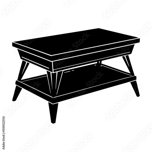 Lift-Top Coffee Table silhouette vector