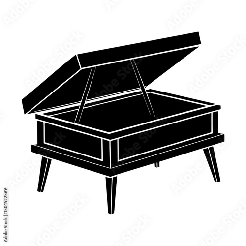 Lift-Top Coffee Table silhouette vector