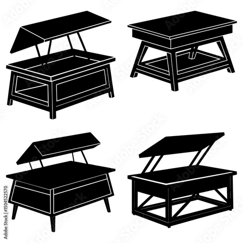 Lift-Top Coffee Table silhouette vector