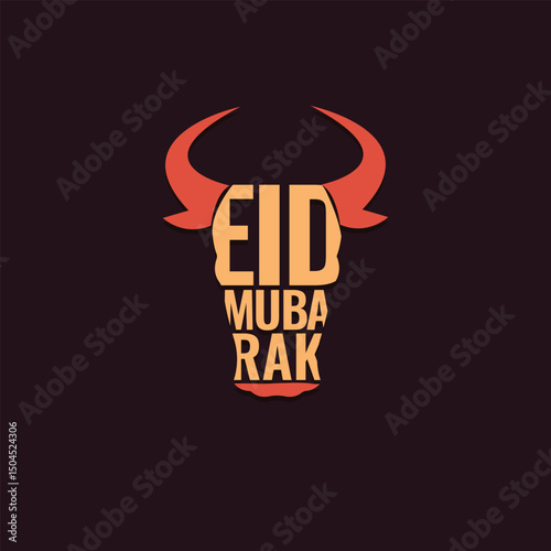 Eid Adha Mubarak greeting calligraphy logo vector islamic template social media web post creative idea concept arabs and muslim festival eid celebration background poster banner flyer design 