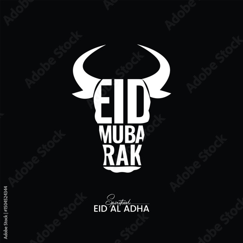 Eid Adha Mubarak greeting calligraphy logo vector islamic template social media web post creative idea concept arabs and muslim festival eid celebration background poster banner flyer design 