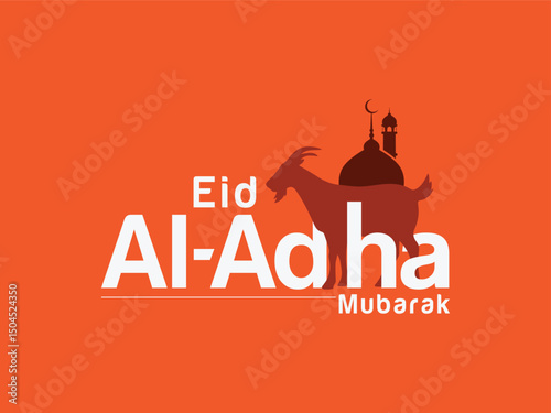 Eid Adha Mubarak greeting calligraphy logo vector islamic template social media web post creative idea concept arabs and muslim festival eid celebration background poster banner flyer design 