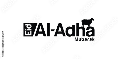 Eid Adha Mubarak greeting calligraphy logo vector islamic template social media web post creative idea concept arabs and muslim festival eid celebration background poster banner flyer design 