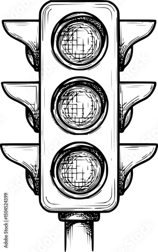 Traffic light signal is a road traffic symbol icon vector sketch freehand outline hand drawn sketchy line art sign illustration