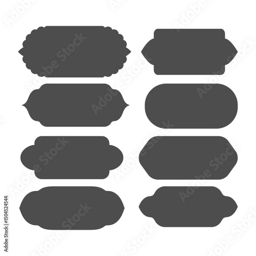 Islamic shape traditional window. Collection Arabian black outline shapes icon isolated on white. Oriental Frames Vector Illustrations 
