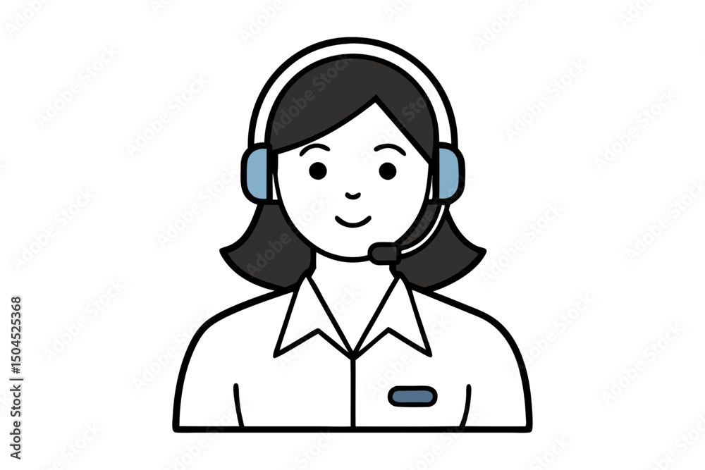 Call Center Woman Engaged in Professional Communication Call Center Woman Engaged in Professional Communication