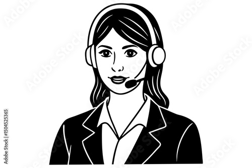 Support Agent Lady in Headset Assisting Call