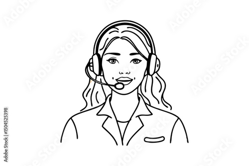Customer Support Representative Vector in Headset