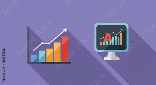 Growth Chart and Computer Screen with Graph