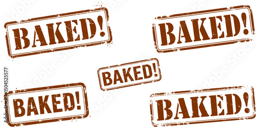 A grunge stamp baked text, Emblem, Icon set