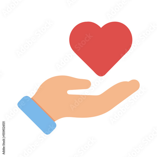 Hand Holding Heart Icon - Care, Compassion, and Support Symbol