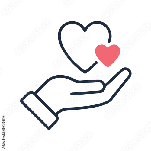 Hand Holding Heart Icon - Care, Compassion, and Support Symbol
