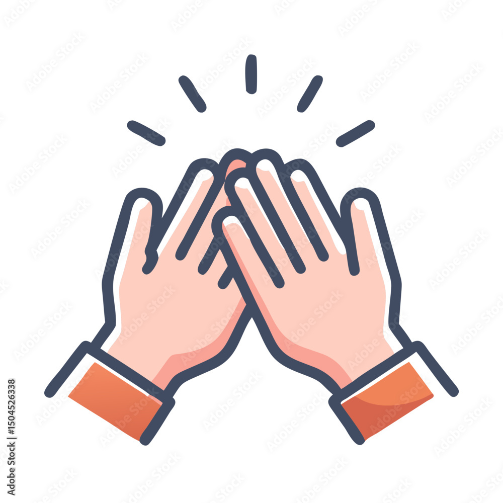 Fototapeta premium Hands Clapping Together Icon - Applause and Appreciation Symbol