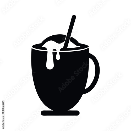 Hot Champurrado Drink Vector Silhouette