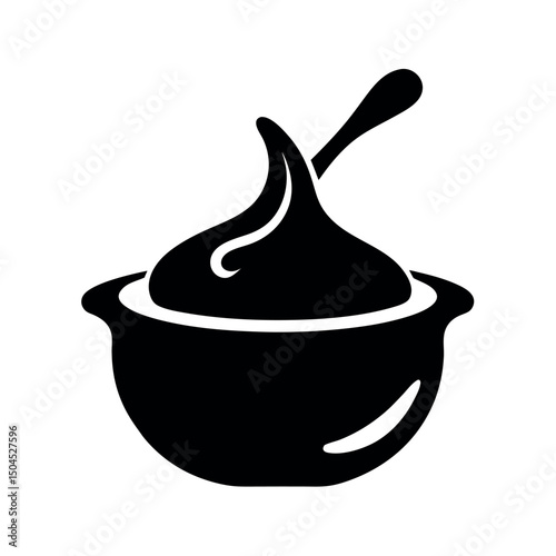 Bechamel Sauce Food Silhouette Vector Illustration