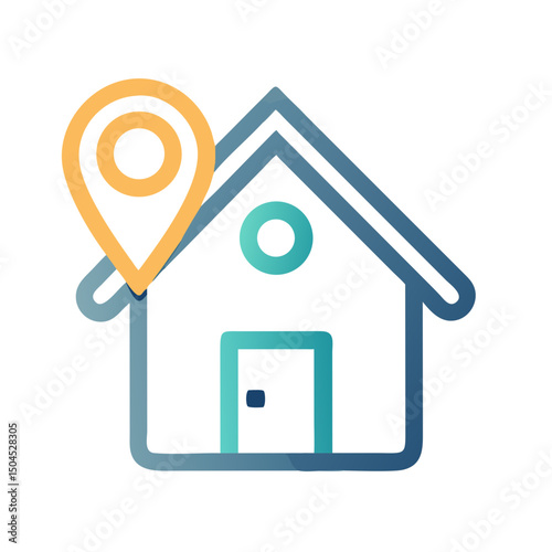 House Icon Representing Home Location - Residential Property and GPS Marker Symbol