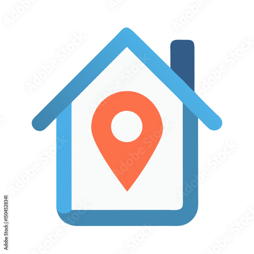 House Icon Representing Home Location - Residential Property and GPS Marker Symbol