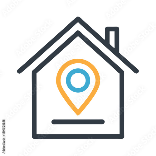 House Icon Representing Home Location - Residential Property and GPS Marker Symbol