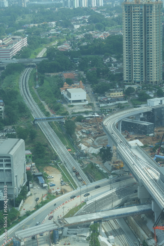 Fototapeta premium Johor Bahru City Center is a lively hub near Singapore, blending modern malls, heritage sites, dining, and culture—perfect for shopping, tourism, business, and urban living..