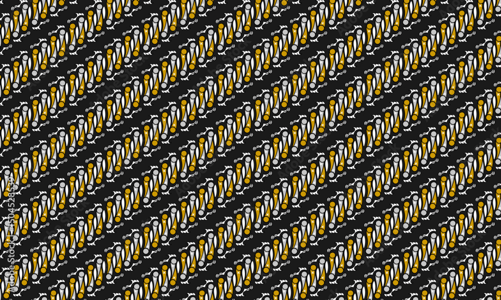 Obraz premium Ethnic seamless pattern bambu, white background, inspired by traditional motifs batik. Suitable for fabric, textile, decor, and wallpaper. Cultural, ornamental, and repeat-ready vector design.