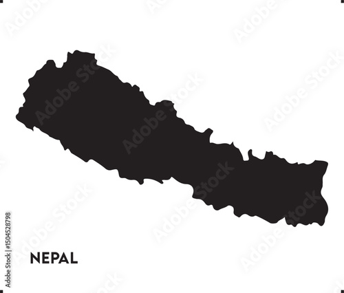 Nepal icon vector design, Nepal Logo design, Nepal's unique charm and natural wonders, Use it in your marketing materials, travel guides, or digital projects, Nepal map logo vector, black map icon