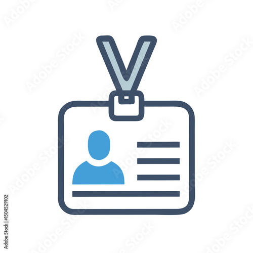 ID Tag Icon Representing Corporate Credential - Employee Badge and Identification Symbol