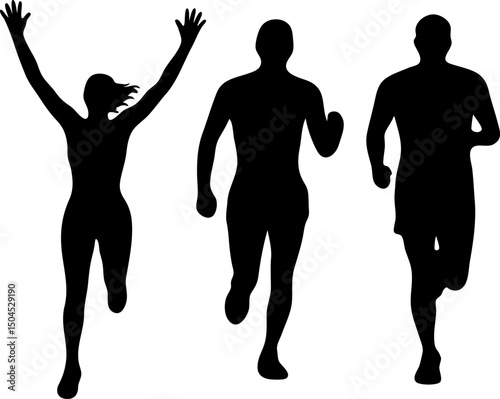 Running and Celebrating Silhouettes