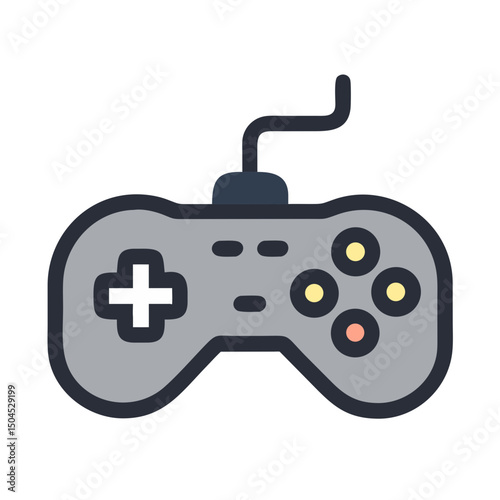 Joystick Icon Representing Gaming Controller - Video Game and Entertainment Symbol