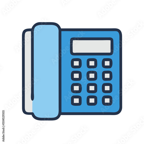 Landline Telephone Icon - Classic Communication and Contact Symbol