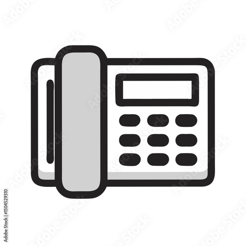 Landline Telephone Icon - Classic Communication and Contact Symbol