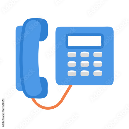 Landline Telephone Icon - Classic Communication and Contact Symbol