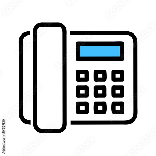 Landline Telephone Icon - Classic Communication and Contact Symbol