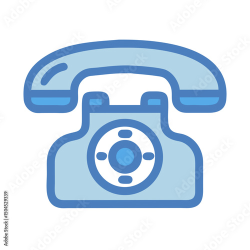Landline Telephone Icon - Classic Communication and Contact Symbol