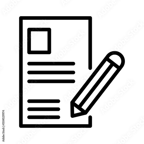 Document outline icon. Document icon isolated on white background. Transparent background, minimalist symbol. Vector images