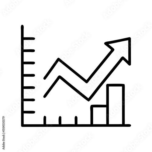 Line Chart Icon Representing Performance Trends - Data Analytics and Growth Visualization